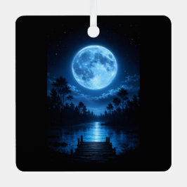 Adorno Metálico Bosque Celestial Iluminado por la Luna Estética Re