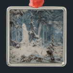 Adorno Metálico Bosque de nieve en invierno (por Andreas Achenbach<br><div class="desc">Este diseño presenta una pintura acuarela del artista alemán Andreas Achenbach (1815-1910), asociado al movimiento romántico y a la escuela de arte de Düsseldorf, que muestra una hermosa escena boscosa en invierno. Los árboles y el suelo están cubiertos de nieve blanca. El paisaje está muy arbolado, pero hay un pequeño...</div>