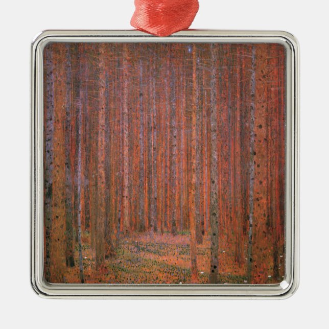 Adorno Metálico Bosque Fir Tree (por Gustav Klimt) (Frente)