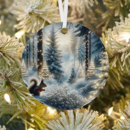 Adorno Metálico Bosque mágico encantado de Navidad de ardilla