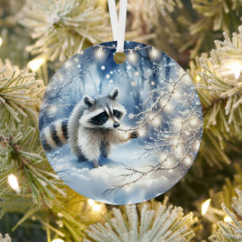 Adorno Metálico Bosque mágico encantado de Navidad del mapache
