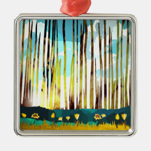 Adorno Metálico Bosque matutino