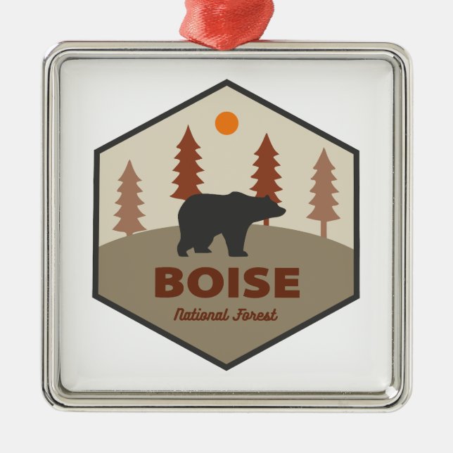 Adorno Metálico Bosque nacional Boise Idaho Bear (Frente)
