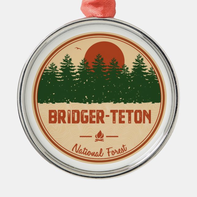 Adorno Metálico Bosque nacional Bridger-Teton (Frente)