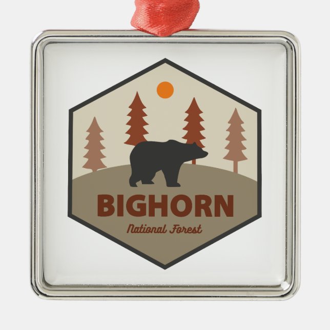 Adorno Metálico Bosque nacional de Bighorn Wyoming Bear (Frente)