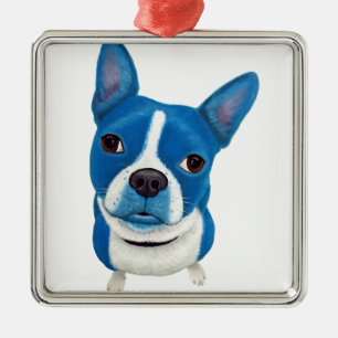 Adorno Metálico Boston azul Terrier