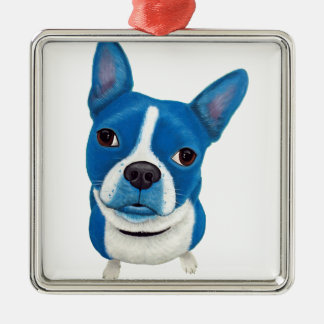 Adorno Metálico Boston azul Terrier