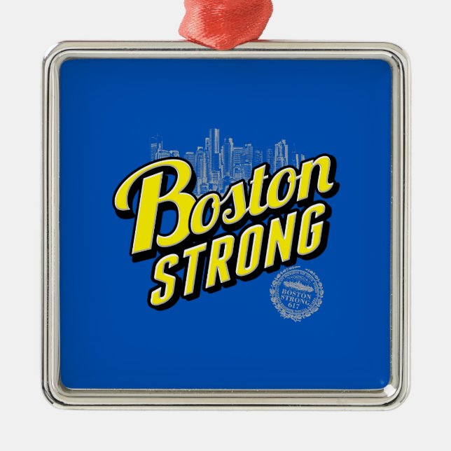Adorno Metálico Boston City recuerda con fuerza el azul (Frente)