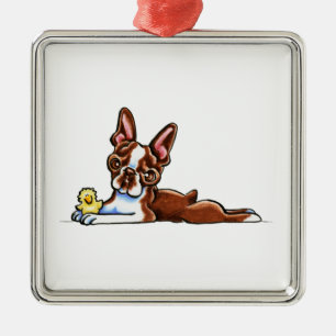 Adorno Metálico Boston coloreada Terrier
