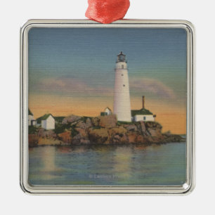 Adorno Metálico Boston, faro de MABoston en el puerto 2 de Boston