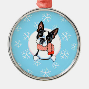 Adorno Metálico Boston Terrier lo dejó nevar