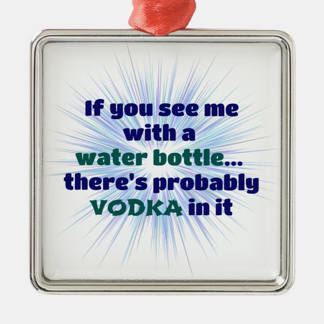 Adorno Metálico Botella de agua VODKA Gift FUNNY (Frente)