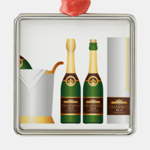 Adorno Metálico botellas de champán