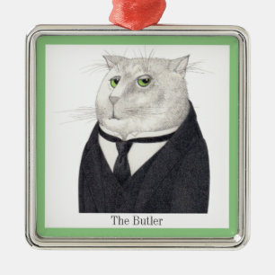 Adorno Metálico BOTLER CAT Premium Square Ornamet + Texto