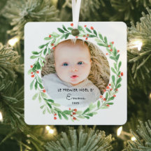 Boule De Noël Premier Noël Avec Foto Et Prénom