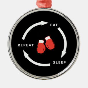 Adorno Metálico Boxeador Boxeo Comer Dormir Repetir El Fan Deporti