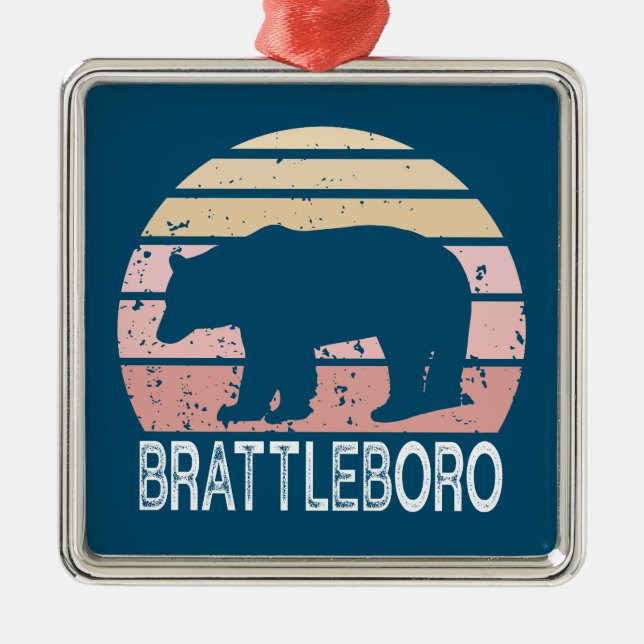 Adorno Metálico Brattleboro Vermont Retro Bear (Frente)