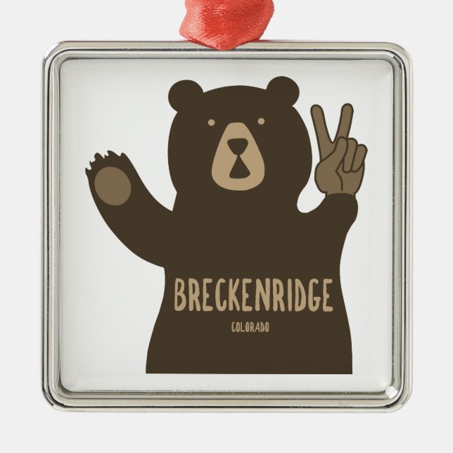 Adorno Metálico Breckenridge Colorado Peace Bear (Frente)