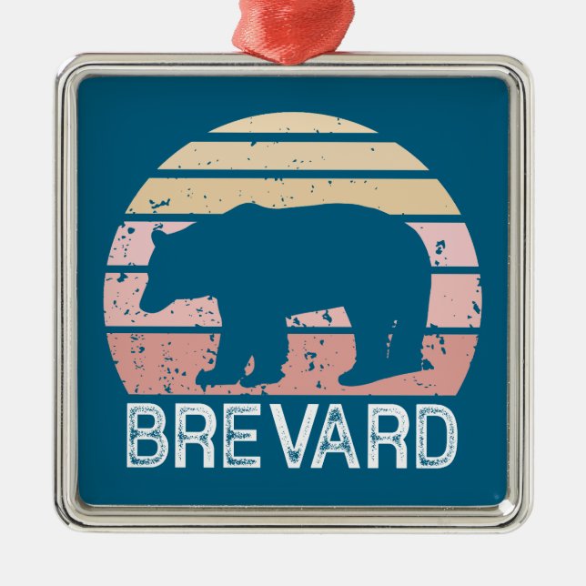 Adorno Metálico Brevard North Carolina Retro Bear (Frente)