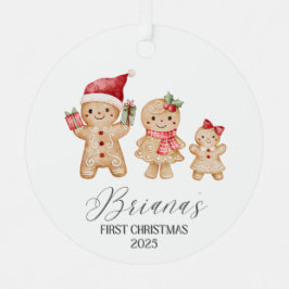 Adorno Metálico Briana Primera Navidad Personalizada del Bebé