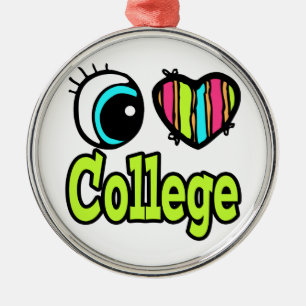 Adorno Metálico Bright Eye Heart I Love College