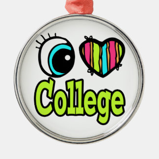 Adorno Metálico Bright Eye Heart I Love College
