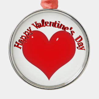 Adorno Metálico Brillante Corazón Rojo Valentine