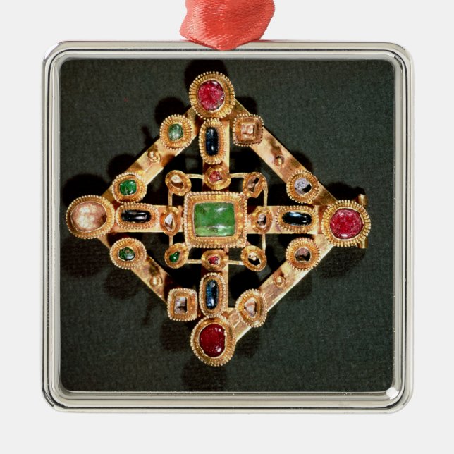 Adorno Metálico Broche bajo la forma de cruz griega (Frente)