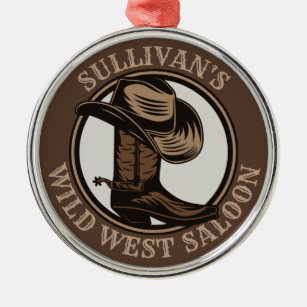 Adorno Metálico Brotes de Cowboy West Saloon personalizados