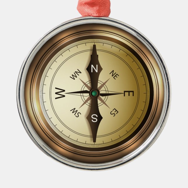 Adorno Metálico brújula noreste oeste (Frente)