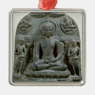 Adorno Metálico Buda asentado en la meditación