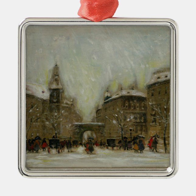 Adorno Metálico Budapest en la nieve (Frente)