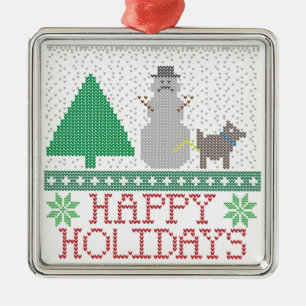 Adorno Metálico Buenas fiestas navidad de pis del muñeco de nieve