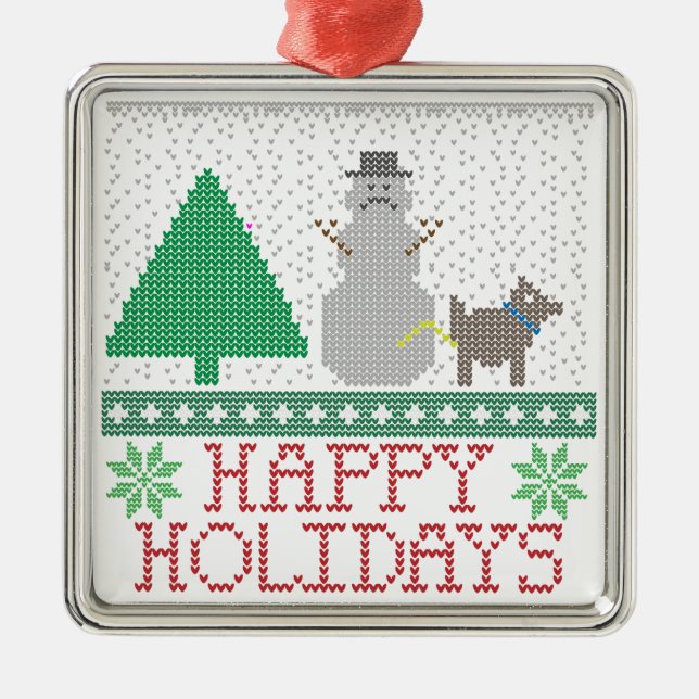 Adorno Metálico Buenas fiestas navidad de pis del muñeco de nieve (Frente)