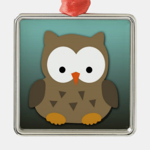 Adorno Metálico Búho lindo del bebé personalizado