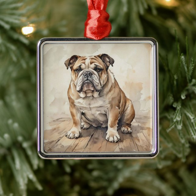 Adorno Metálico Bulldog (Árbol)