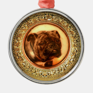 ADORNO METÁLICO BULLDOG DE RETRATOS DE PERROS MINIATIVOS