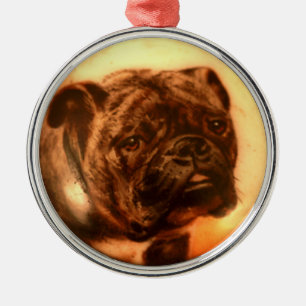 ADORNO METÁLICO BULLDOG DE RETRATOS DE PERROS MINIATIVOS
