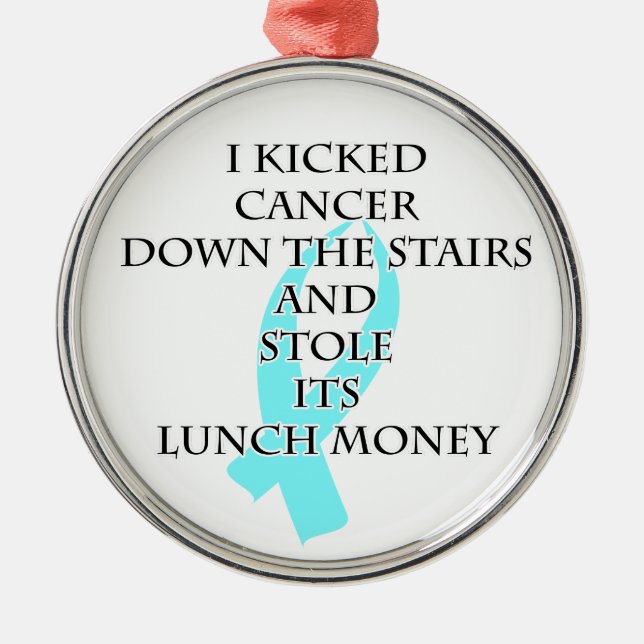 Adorno Metálico Bully de cáncer (cinta azul clara) (Frente)