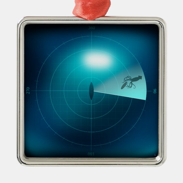 Adorno Metálico Buque Sonar Detectando a Kraken Sea Monster Nautic (Frente)