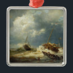 Adorno Metálico Buques en tormenta en la costa holandesa<br><div class="desc">Este diseño cuenta con un cuadro del artista alemán Andreas Achenbach (1815-1910), asociado al movimiento romántico y a la Escuela de Arte de Düsseldorf, en el que se muestra un grupo de barcos que los capitanes están luchando por manejar en una tormenta desolada. Las olas del agua son fuertes y...</div>