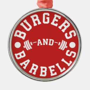 Adorno Metálico Burgers and Barbells - Graciosa motivación de entr