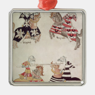 Adorno Metálico Caballeros Jousting, de Book de sir Thomas Holmes