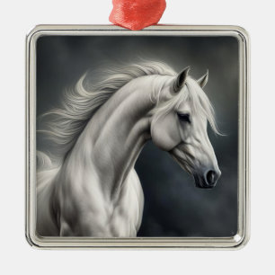 Adorno Metálico Caballo blanco hermoso