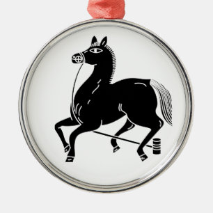 Adorno Metálico Caballo campeón atado