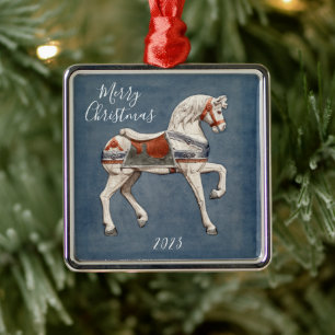 Adorno Metálico Caballo de Carusel Antiguo - Personalizable - Ador