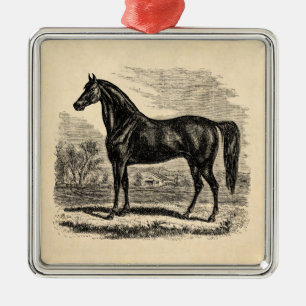 Adorno Metálico Caballo de los 1800s del vintage - plantilla del
