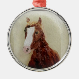 Adorno Metálico Caballo marrón