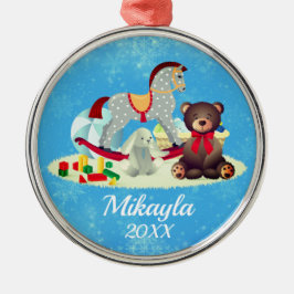 Adorno Metálico Caballo, oso y juguetes de roca