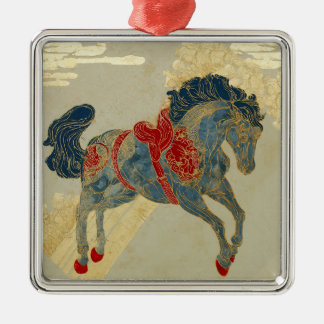 Adorno Metálico Caballo Real Azul Ornate 